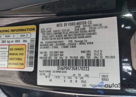 2016 Ford Fusion Se from USA, damaged, VIN 3FA6P0H72GR170223